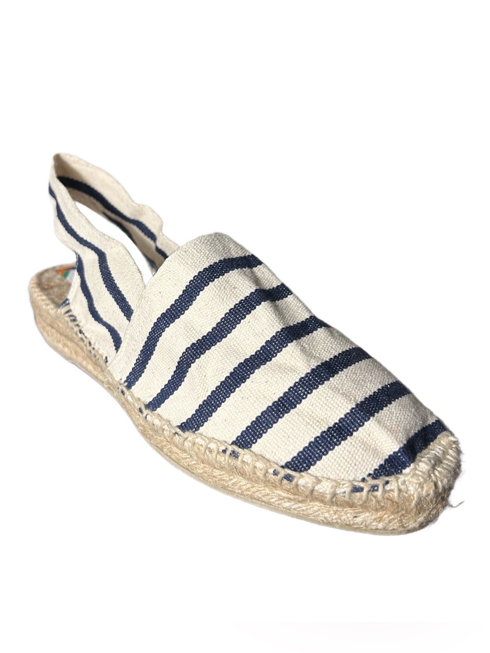 Alpargatus Shoes Size 41 US 10 Navy Stripe Espadrille Canvas Slingback